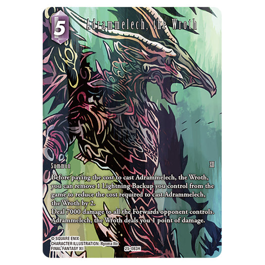 Adrammelech, the Wroth 25-083H-a card from the Final Fantasy set Tears of the Planet
