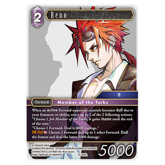 Reno 25-085L card from the Final Fantasy set Tears of the Planet
