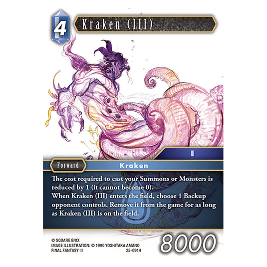 Kraken (III) 25-091H card from the Final Fantasy set Tears of the Planet