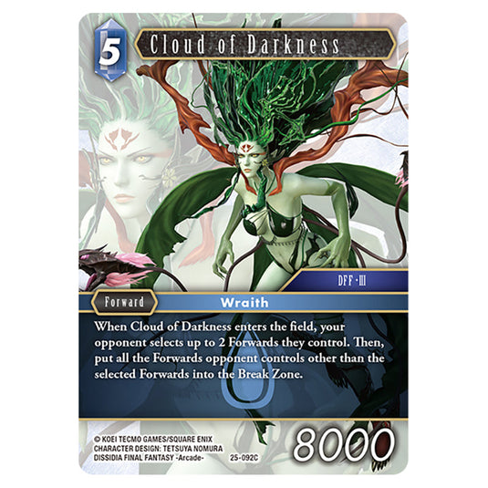 Cloud of Darkness 25-092C card from the Final Fantasy set Tears of the Planet