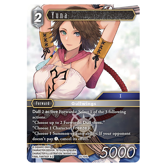 Yuna 25-104L card from the Final Fantasy set Tears of the Planet