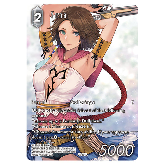 Yuna 25-104L-a card from the Final Fantasy set Tears of the Planet