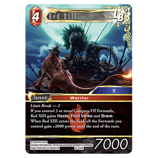 Red XIII 25-107H card from the Final Fantasy set Tears of the Planet