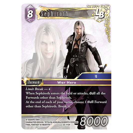 Sephiroth 25-115H card from the Final Fantasy set Tears of the Planet