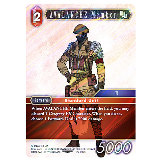 AVALANCHE Member 25-003C card from the Final Fantasy set Tears of the Planet