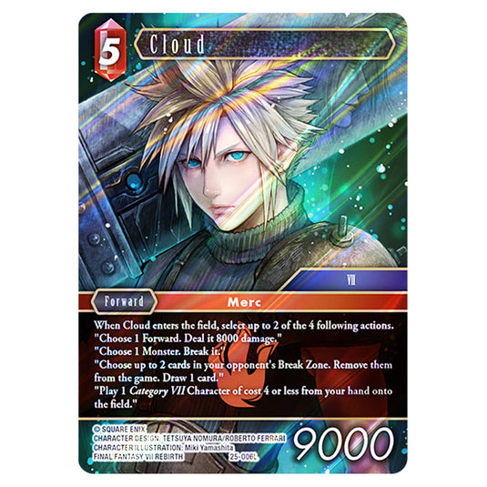 Cloud 25-006L card from the Final Fantasy set Tears of the Planet