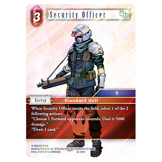 Security Officer 25-008C card from the Final Fantasy set Tears of the Planet