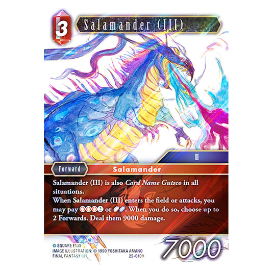 Salamander (III) 25-010H card from the Final Fantasy set Tears of the Planet