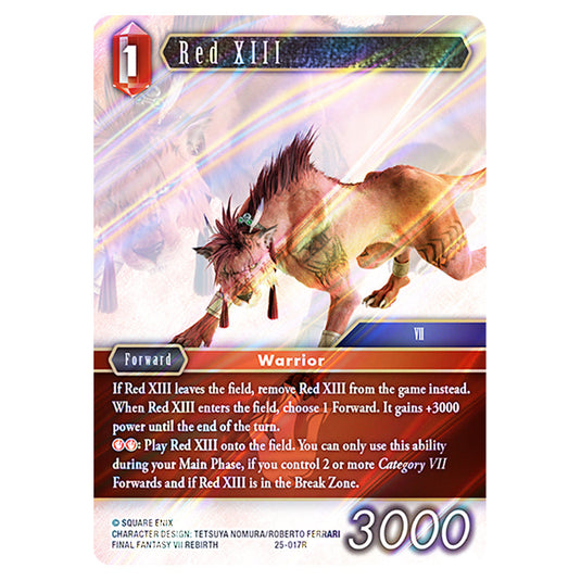 Red XIII 25-017R card from the Final Fantasy set Tears of the Planet