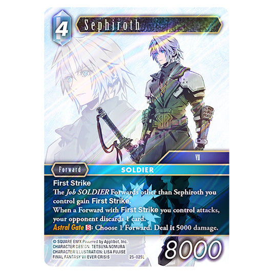 Sephiroth 25-025L card from the Final Fantasy set Tears of the Planet