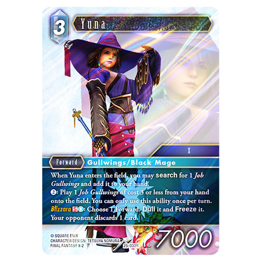 Yuna 25-033R card from the Final Fantasy set Tears of the Planet