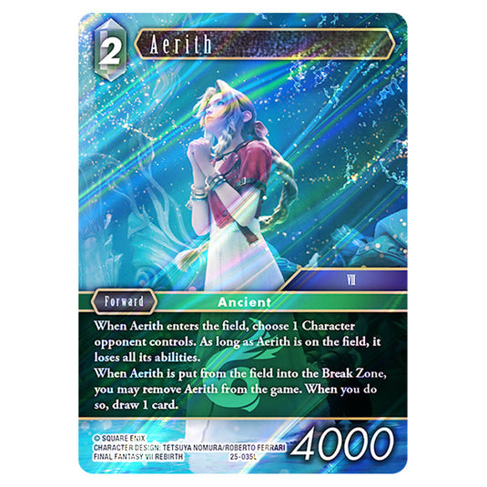 Aerith 25-035L card from the Final Fantasy set Tears of the Planet