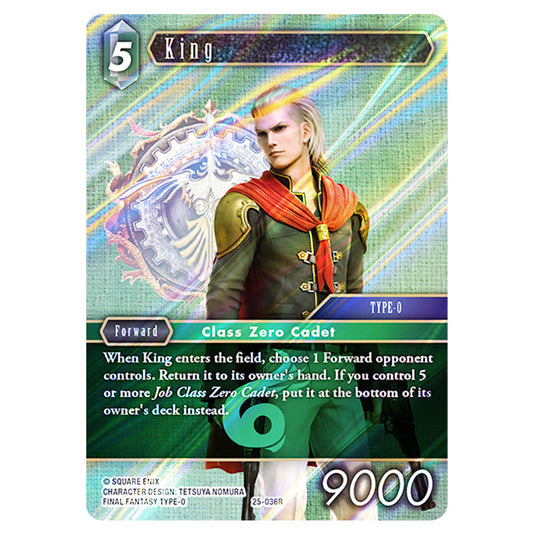 King 25-036R card from the Final Fantasy set Tears of the Planet