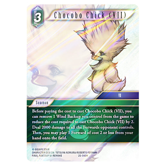 Chocobo Chick (VII) 25-040H card from the Final Fantasy set Tears of the Planet