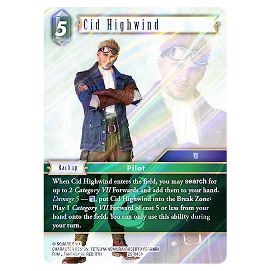 Cid Highwind 25-043H card from the Final Fantasy set Tears of the Planet