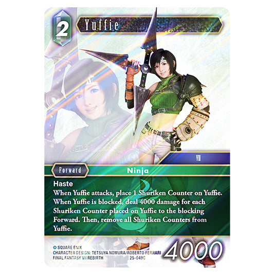 Yuffie 25-049C card from the Final Fantasy set Tears of the Planet