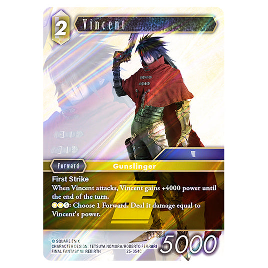 Vincent 25-054C card from the Final Fantasy set Tears of the Planet