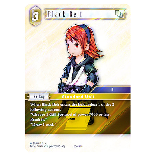 Black Belt 25-058C card from the Final Fantasy set Tears of the Planet