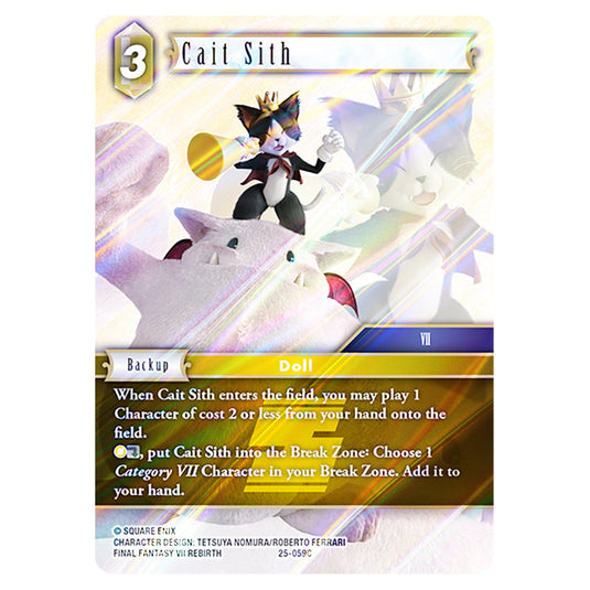 Cait Sith 25-059C card from the Final Fantasy set Tears of the Planet