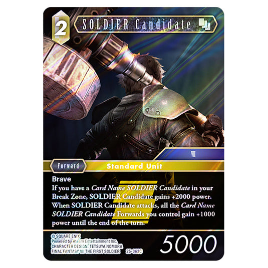 SOLDIER Candidate 25-063C card from the Final Fantasy set Tears of the Planet