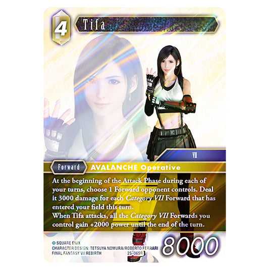 Tifa 25-065R card from the Final Fantasy set Tears of the Planet