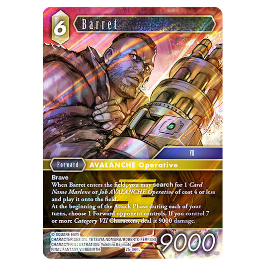 Barret 25-066L card from the Final Fantasy set Tears of the Planet
