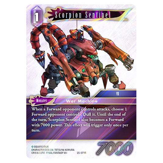 Scorpion Sentinel 25-071R card from the Final Fantasy set Tears of the Planet
