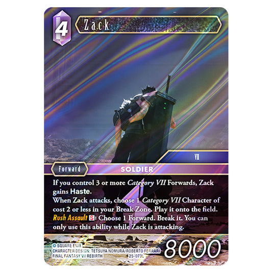 Zack 25-073L card from the Final Fantasy set Tears of the Planet