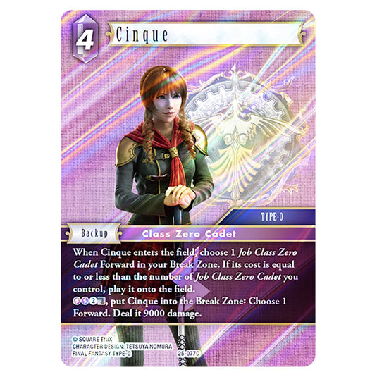 Cinque 25-077C card from the Final Fantasy set Tears of the Planet