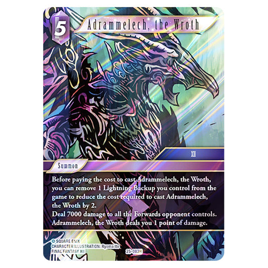 Adrammelech, the Wroth 25-083H card from the Final Fantasy set Tears of the Planet