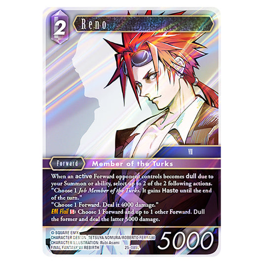 Reno 25-085L card from the Final Fantasy set Tears of the Planet