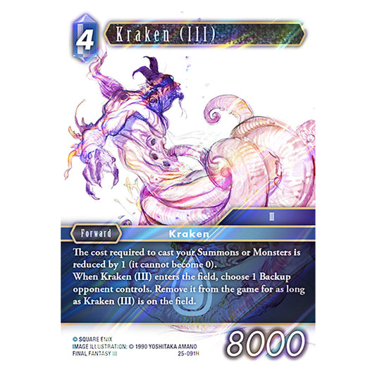 Kraken (III) 25-091H card from the Final Fantasy set Tears of the Planet