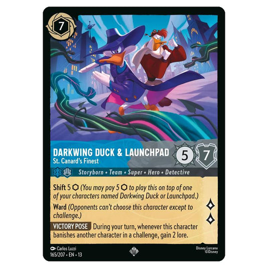 Lorcana - Attack of the Vine - Darkwing Duck & Launchpad - St. Canard's Finest (Super Rare) - 165/207