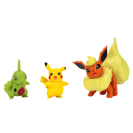 Pokemon - Battle Figures Set 3 Pack - Flareon + Larvitar + Pikachu