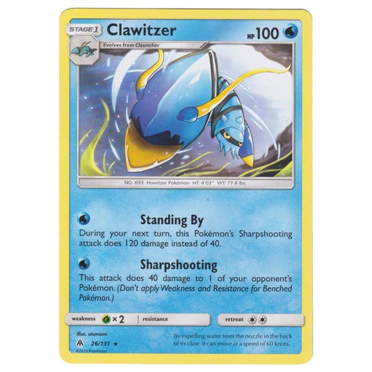 Pokemon - Sun & Moon - Forbidden Light - Clawitzer - 26/131