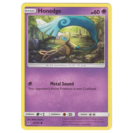 Pokemon - Sun & Moon - Forbidden Light - Honedge - 47/131