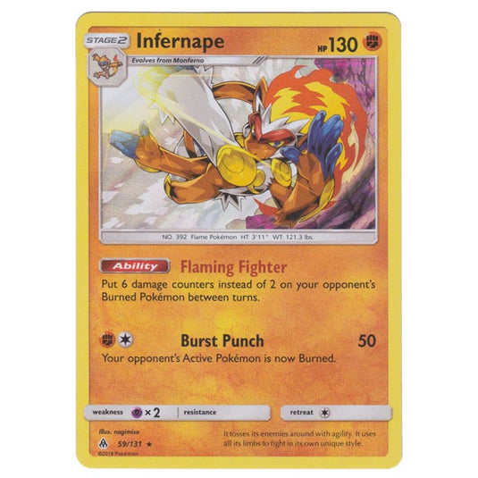 Pokemon - Sun & Moon - Forbidden Light - Infernape - 59/131