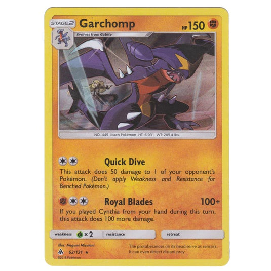 Pokemon - Sun & Moon - Forbidden Light - Garchomp - 62/131