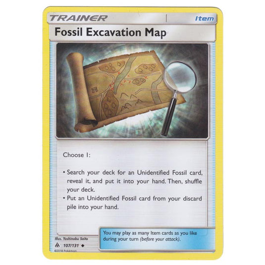 Pokemon - Sun & Moon - Forbidden Light - Fossil Excavation Map - 107/131