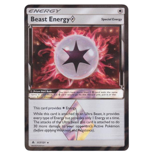 Pokemon - Sun &amp; Moon - Forbidden Light - Beast Energy (Prism Star) - 117/131-Mint-English