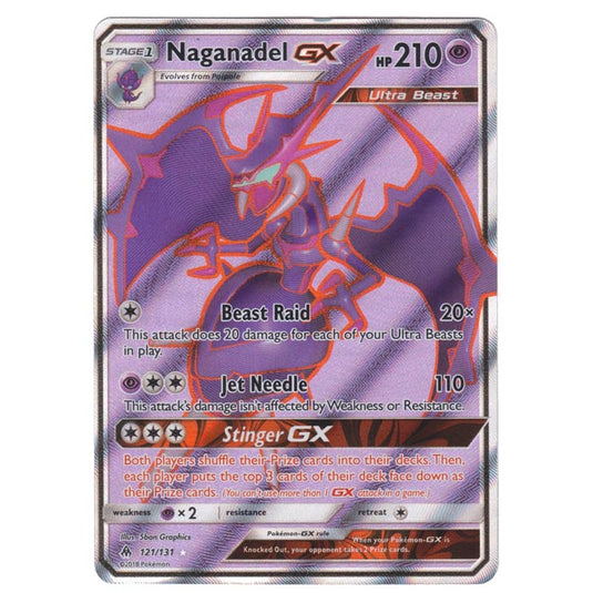 Pokemon - Sun & Moon - Forbidden Light - Naganadel-GX (Full Art) - 121/131