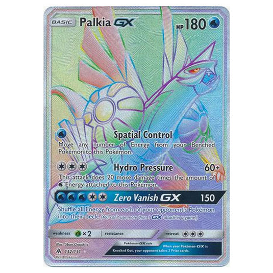 Pokemon - Sun & Moon - Forbidden Light - Palkia-GX (Rainbow Rare) - 132/131