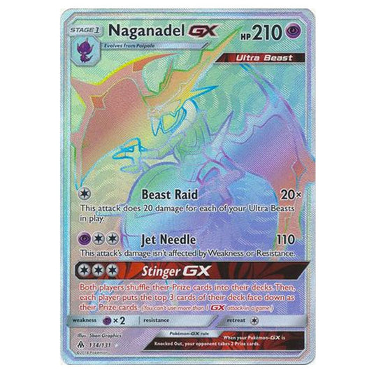 Pokemon - Sun & Moon - Forbidden Light - Naganadel-GX (Rainbow Rare) - 134/131