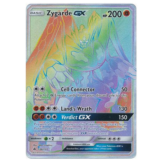 Pokemon - Sun & Moon - Forbidden Light - Zygarde-GX (Rainbow Rare) - 136/131