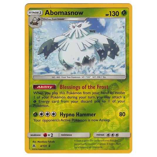 Pokemon - Sun & Moon - Forbidden Light - Abomasnow (Reverse Holo) - 4/131