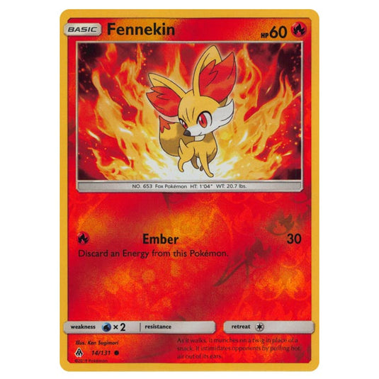 Pokemon - Sun & Moon - Forbidden Light - Fennekin (Reverse Holo) - 14/131