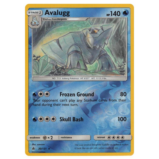 Pokemon - Sun & Moon - Forbidden Light - Avalugg (Reverse Holo) - 30/131