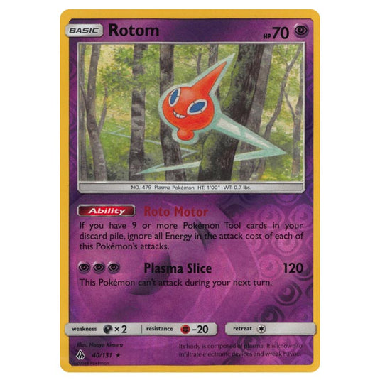 Pokemon - Sun & Moon - Forbidden Light - Rotom (Reverse Holo) - 40/131