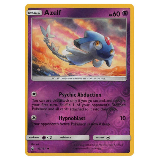 Pokemon - Sun & Moon - Forbidden Light - Azelf (Reverse Holo) - 43/131