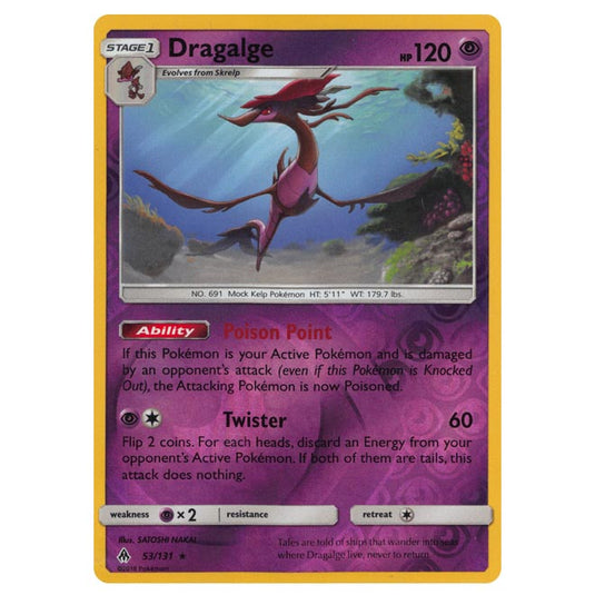 Pokemon - Sun & Moon - Forbidden Light - Dragalge (Reverse Holo) - 53/131